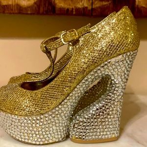 Celeste Platform rhinestone heels